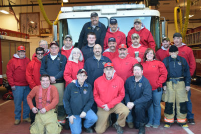 Group of firefighters and EMS members