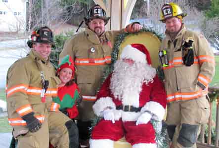 firefighters with santa