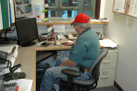 man at a computer desk