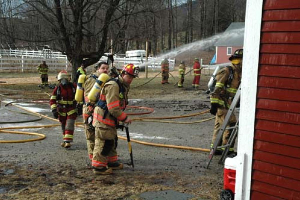 firefighters fighting a fire