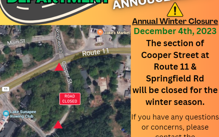 Annual Winter Closure - Cooper Street