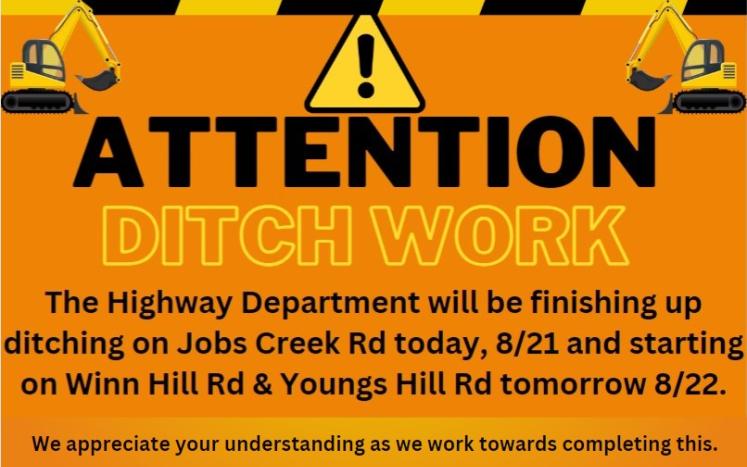 Attention Ditch Work