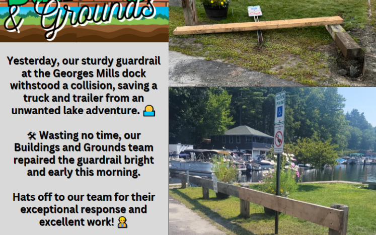 Georges Mills dock guardrail 