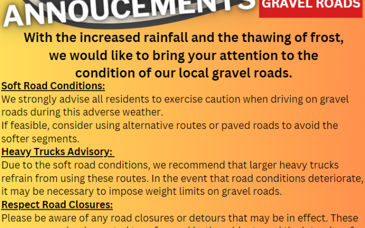 Alert - Gravel Roads